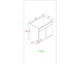 30" Vanity White Oak 2 Doors (Without sink and countertop)